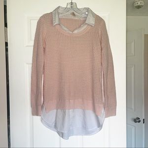 Faded Glory Sweater Knit Shirt with White Collar